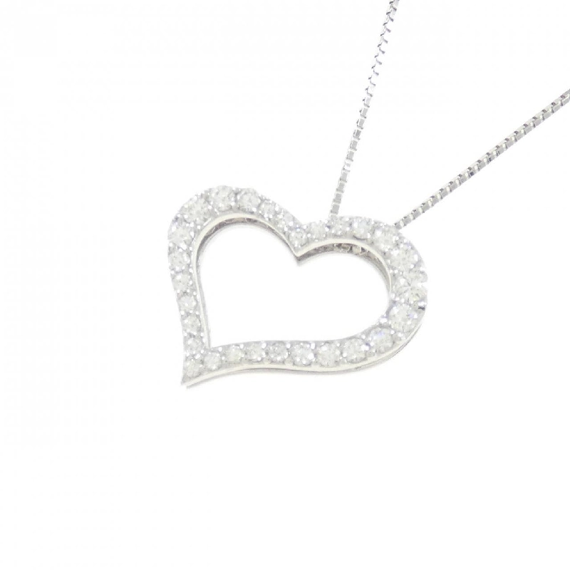 K18WG Dây chuyền kim cương hình trái tim 0.50CT - Hàng hiệu Chính hãng 860561