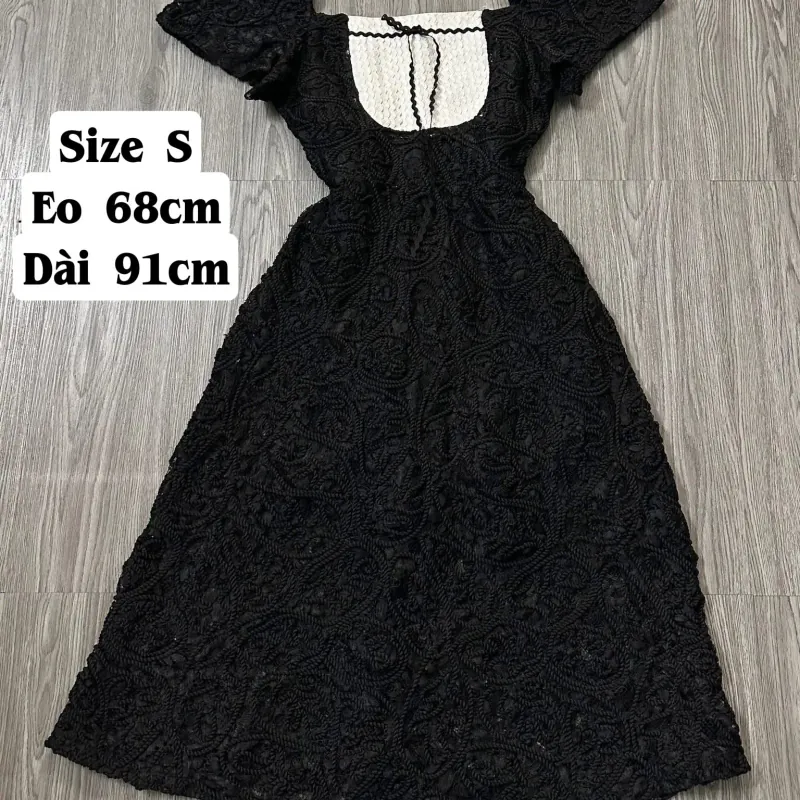 Váy Ren Đen Phối Trắng Vintage 1001214