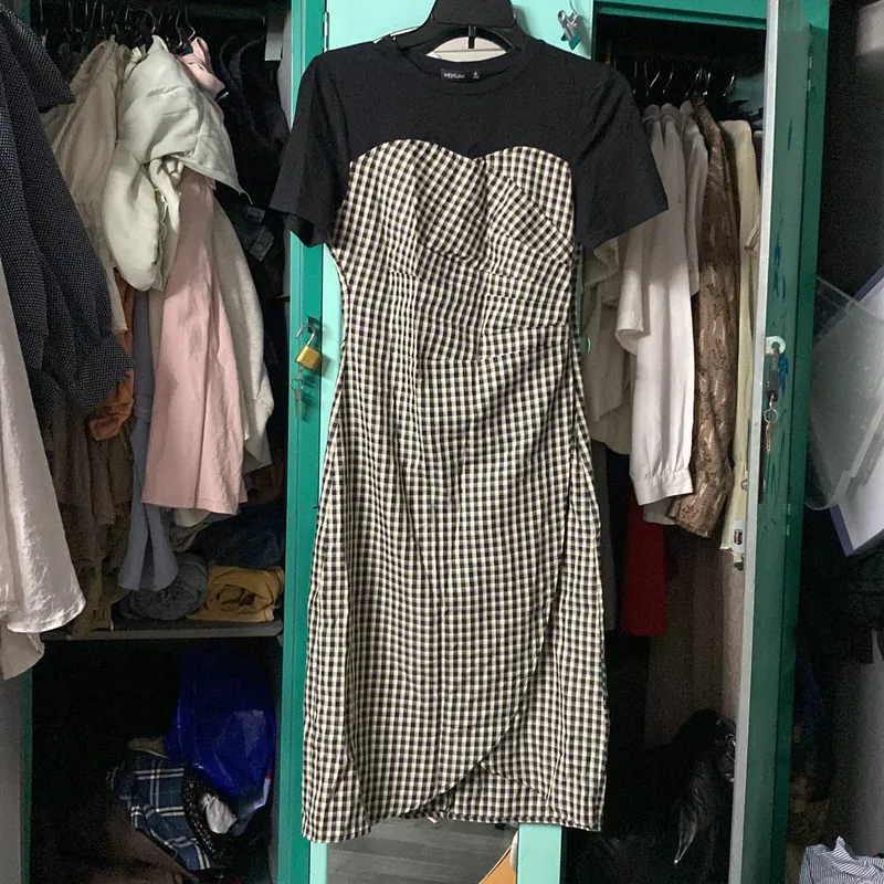 Đầm phối caro size M 647110