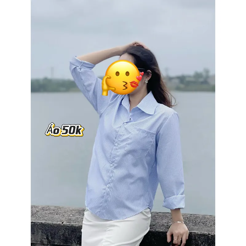 Áo sơ mi kẻ xanh 726914