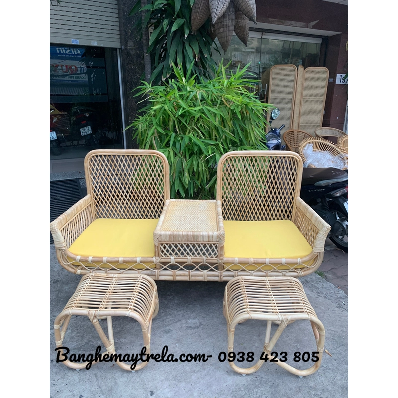 Băng ghế mây 2 chỗ decor spa 475783