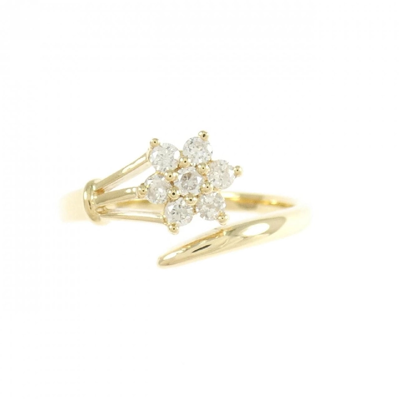 Nhẫn kim cương 750YG hình hoa - Hàng hiệu Authentic 855999