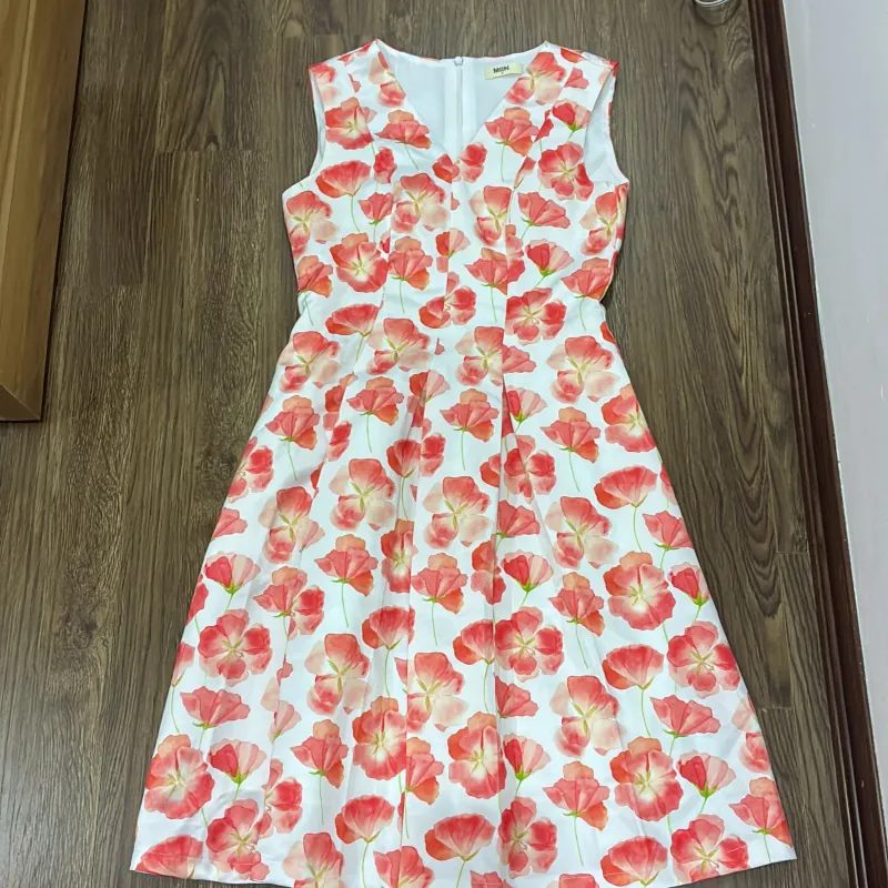 Đầm xòe đang ngắn hoa đỏ size S 1005053