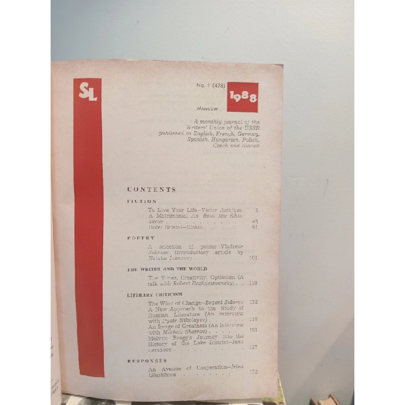 Soviet Literature, 1988 No. 1 452943