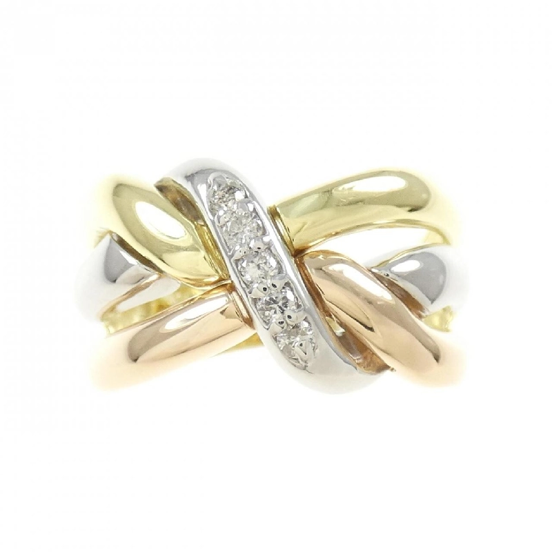 Nhẫn kim cương K18YG/PT900/K18PG 0.14CT 670742