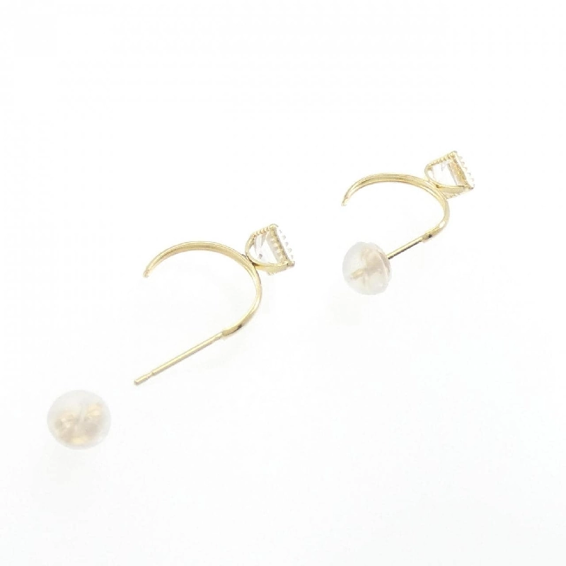 K18YG Bông tai Topaz Trắng - Hàng hiệu Chính hãng 870467