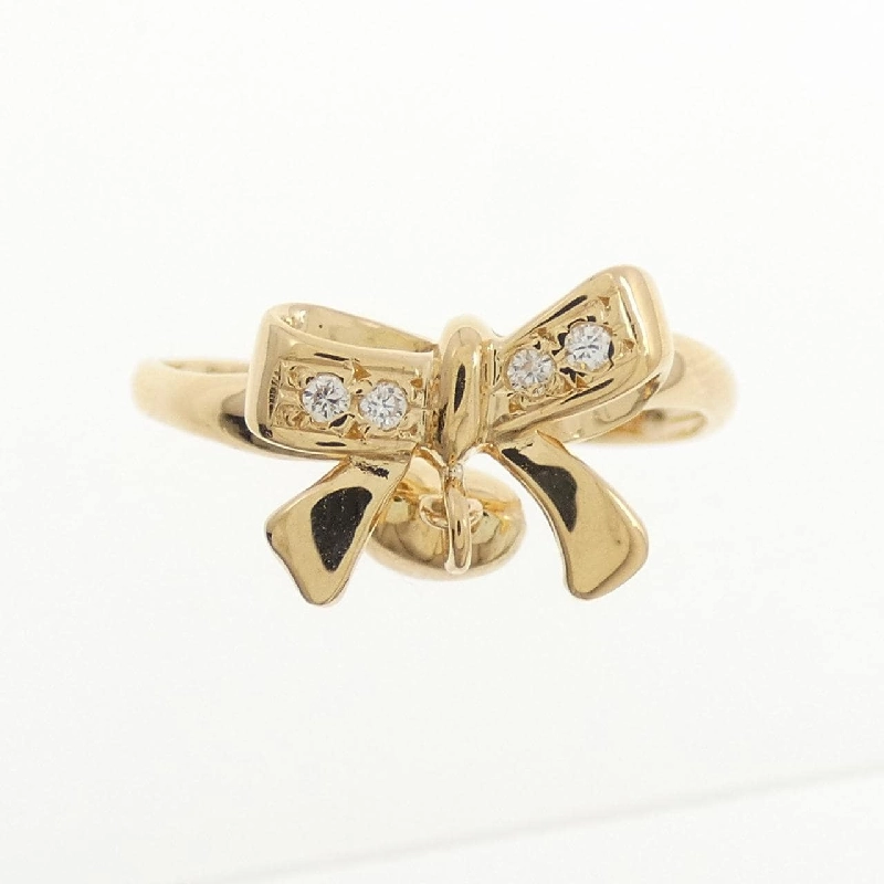 Nhẫn kim cương hình ruy băng × trái tim K18YG 0.03CT - Hàng hiệu Authentic 854577