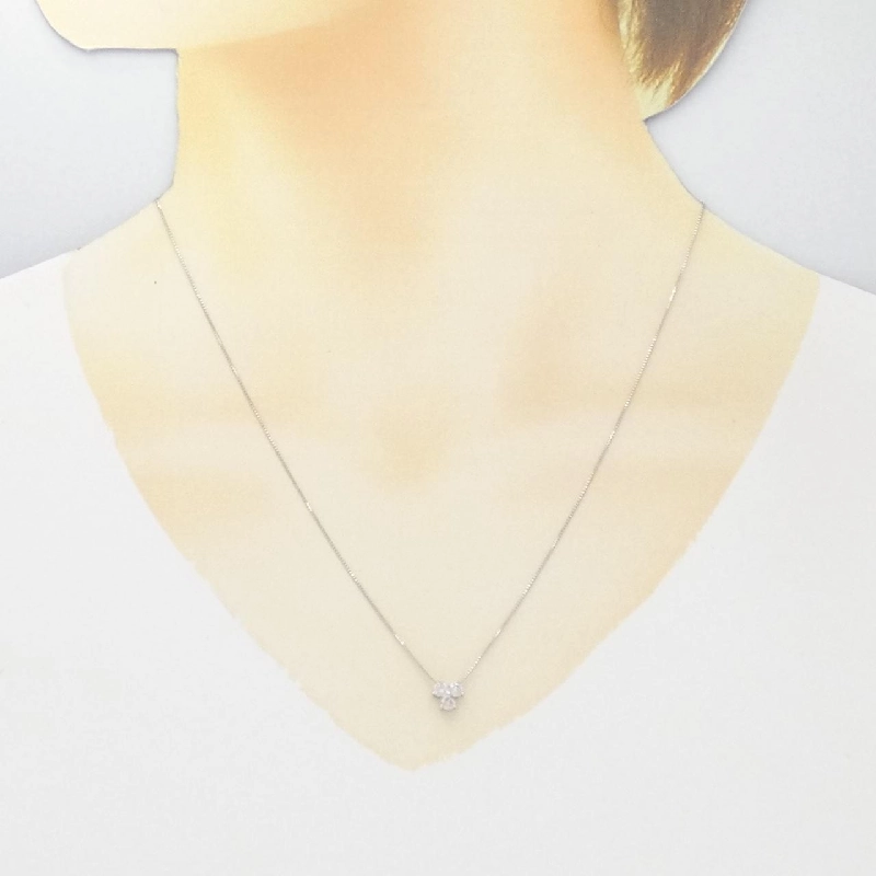 K18WG Dây chuyền kim cương ba viên 0.3CT - Hàng hiệu Chính hãng 860923