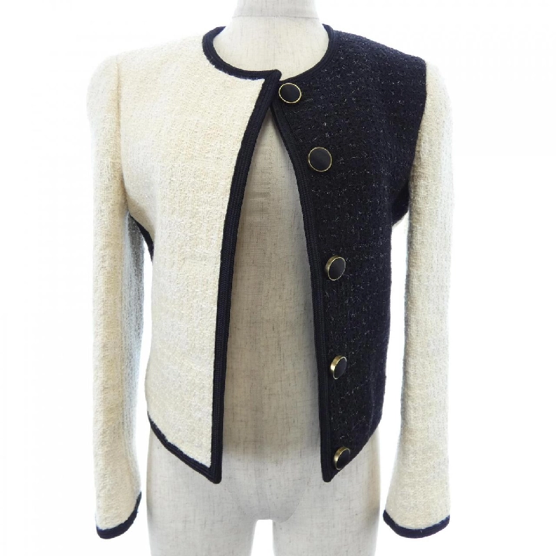 SAINT LAURENT 668543 Y3C71 Áo khoác không cổ - Hàng hiệu Authentic 810299