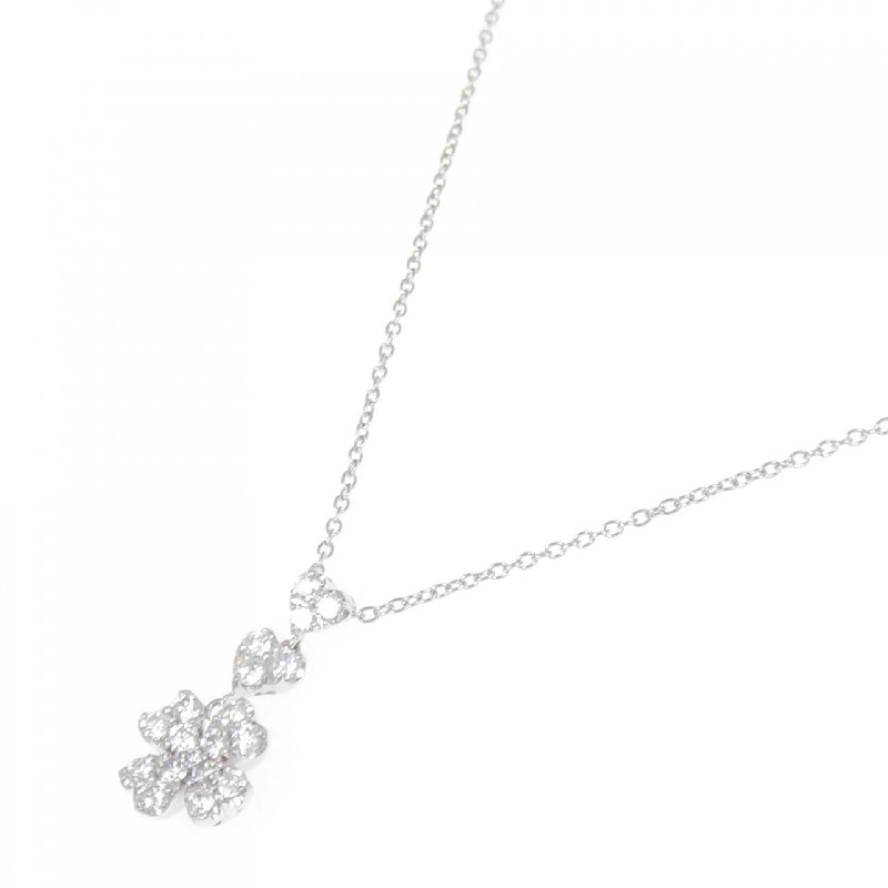 K18WG Mặt Dây Chuyền Hình Trái Tim × Cỏ Ba Lá Đính Kim Cương 0.53CT - Hàng hiệu Chính Hãng 863335