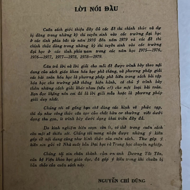 Bài giải các đề thi tuyển sinh đại học (1970-1979) môn Hoá học — 1980s 498659
