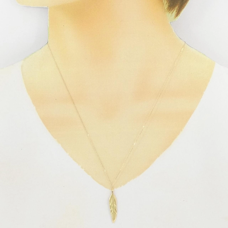 K18YG Dây chuyền lông vũ - Hàng hiệu Authentic 864014