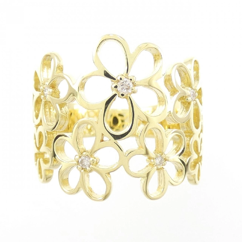 Nhẫn kim cương hoa K18YG 0.06CT 672642