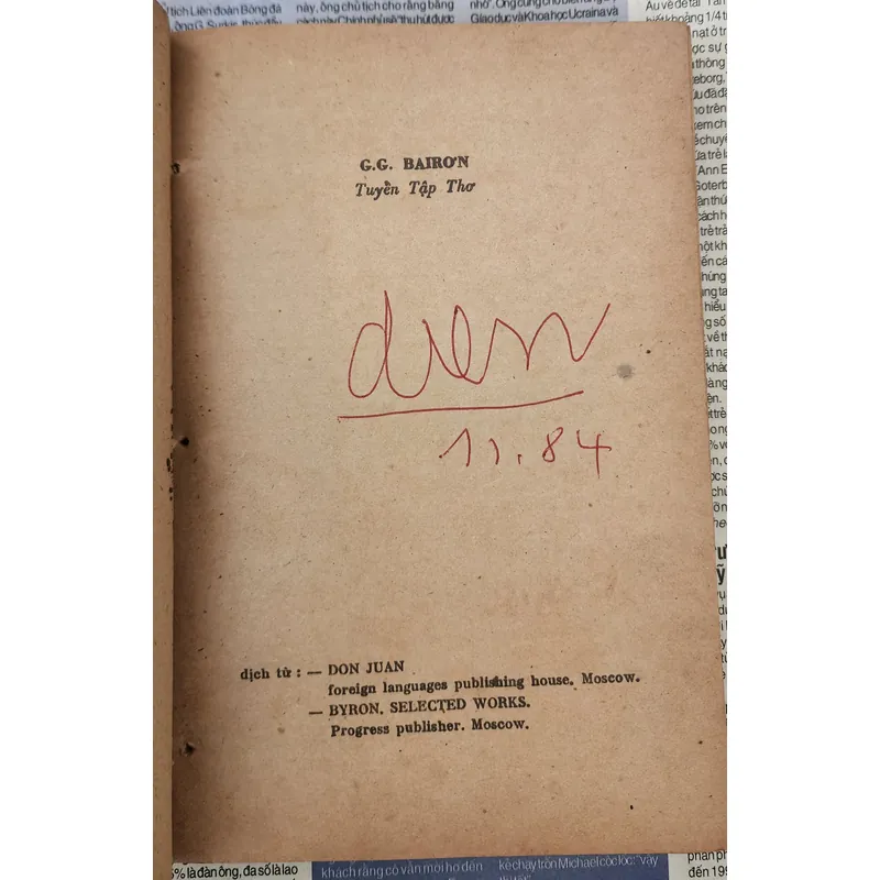 Tuyển tập thơ của Nam tước/nhà thơ người Anh George Gordon Byron 724822