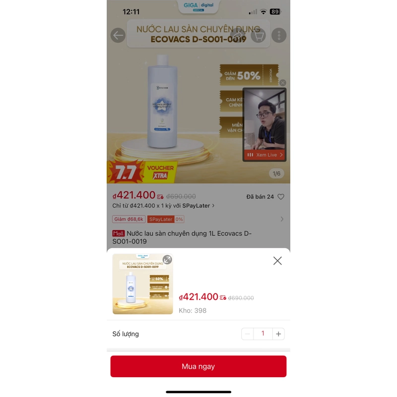 Nước lau sàn chuyên dụng cho robot 499461