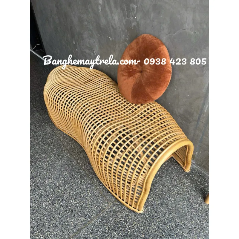 Ghế băng mây uốn caro 570040
