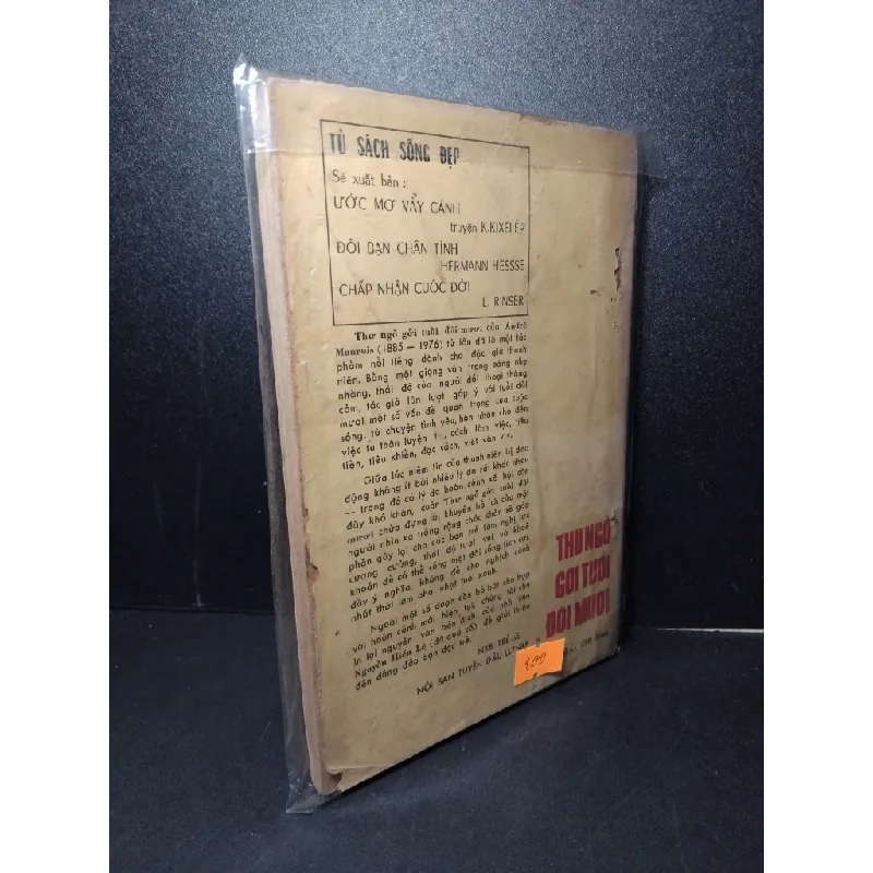 Thư ngỏ gởi tuổi đôi mươi mới 60% bẩn bìa, ố vàng, tróc gáy, mọt bìa Andre Maurois HCM2603 KỸ NĂNG 414780
