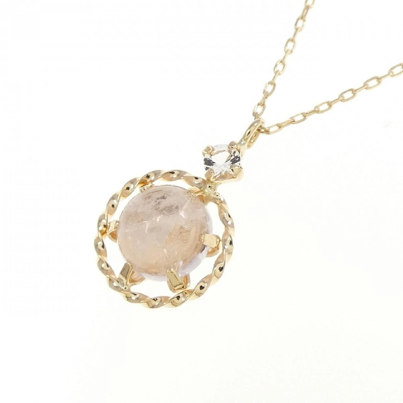 K10YG Dây chuyền đá hồng quartz - Hàng hiệu Authentic 858862