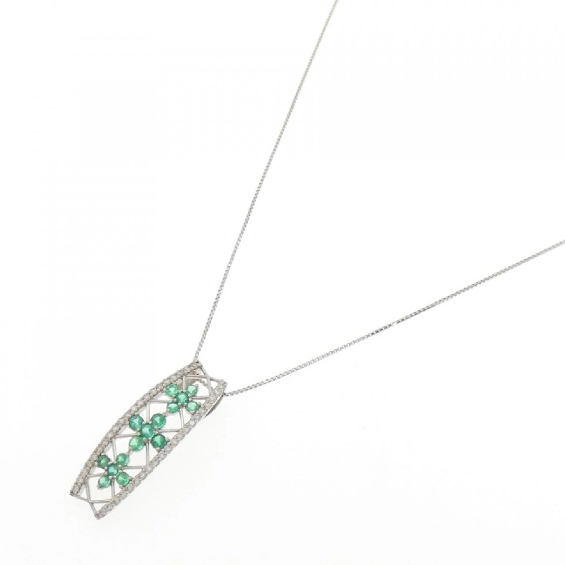 PT900/純PT Emerald Necklace 0.82CT - Hàng hiệu Authentic 856414