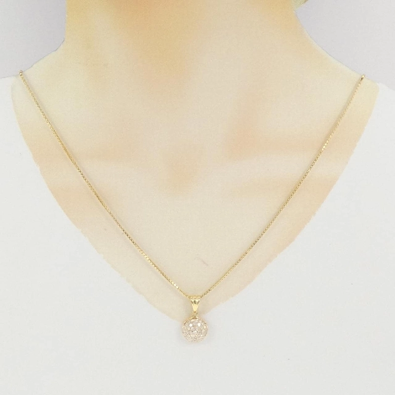 K18YG Pave Diamond Necklace 0.84CT - Hàng hiệu Authentic 849111