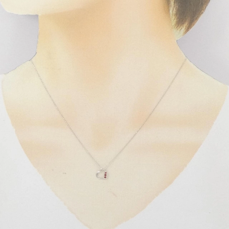 K10WG Dây chuyền Garnet hình trái tim - Hàng hiệu Chính hãng 858610