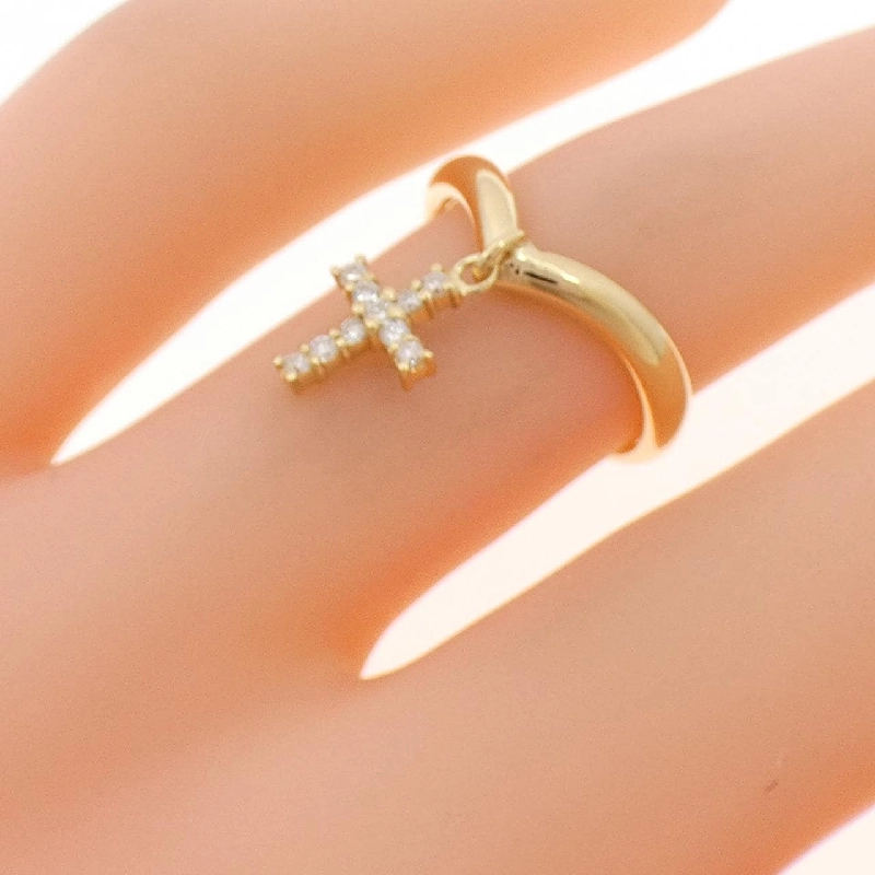 Nhẫn kim cương K18YG chéo 0.10CT - Hàng hiệu chính hãng 849052