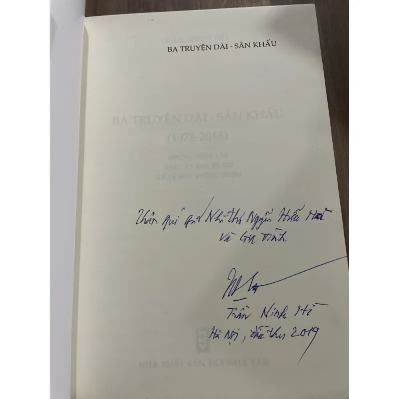 Trần Ninh Hồ - 3 truyện dài sân khấu - có chữ ký tác giả  795536