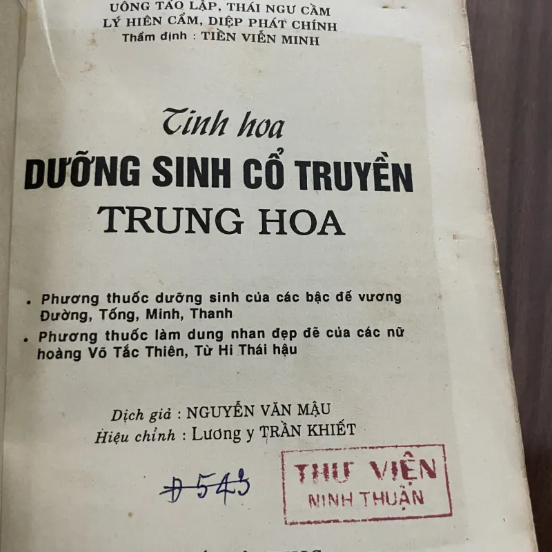 Tinh hoa DƯỠNG SINH CỔ TRUYỀN TRUNG HOA ...  các bậc đế vương Đường, Tống,  788959