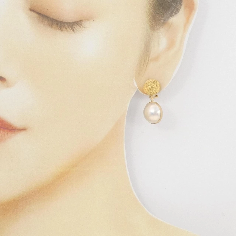 K18YG Mabe Pearl Bông tai - Hàng hiệu Chính hãng 873455
