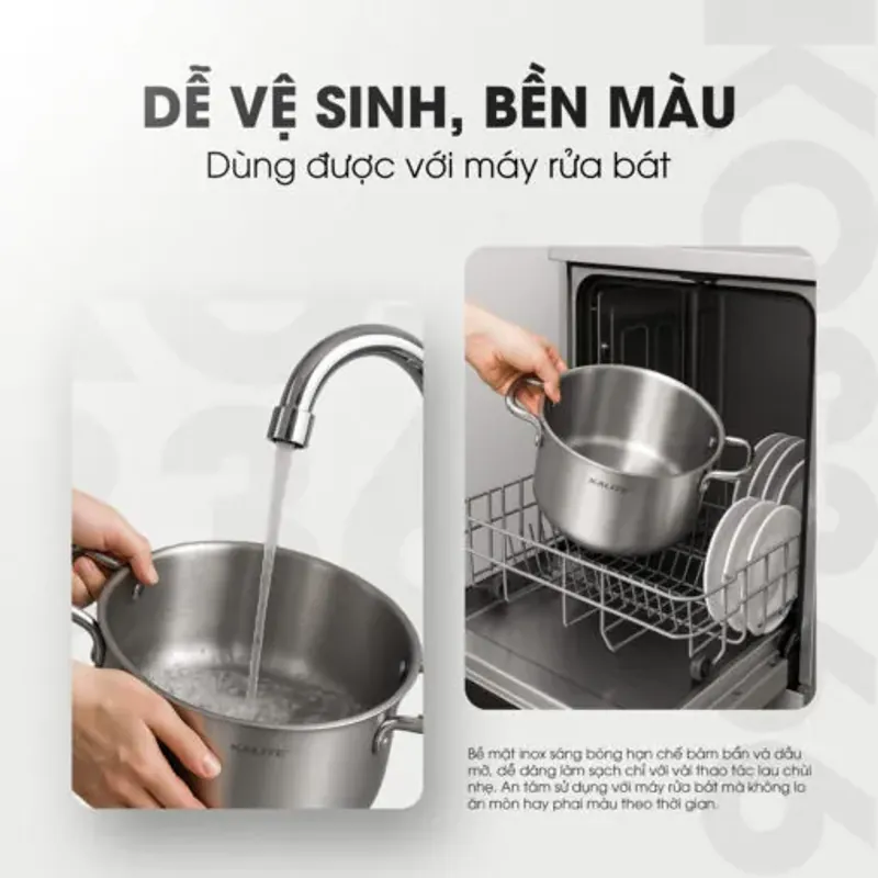 Bộ 3 nồi inox liền khối KALITE KCS366 – Bộ 3 size 18-20-24cm linh hoạt 577473