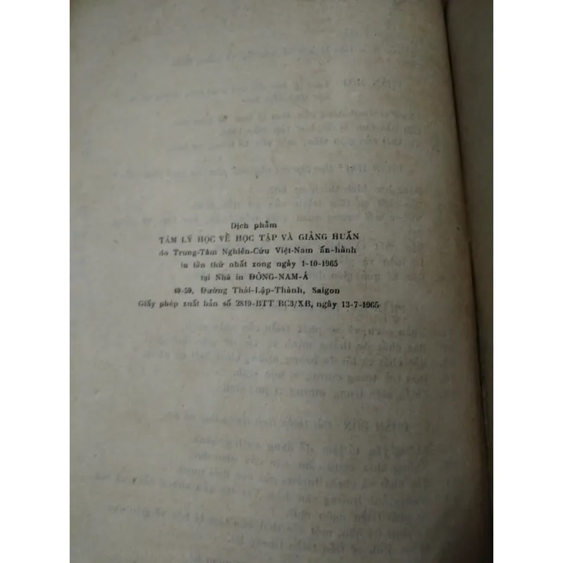 Tâm Lý Học về Học Tập và Giảng Huấn-Sách xưa-Harold W. Bernard-Hiếm còn sót lại 786335