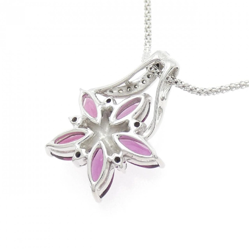 K18WG Hoa Garnet Dây Chuyền 3.40CT - Hàng hiệu Chính hãng 856915