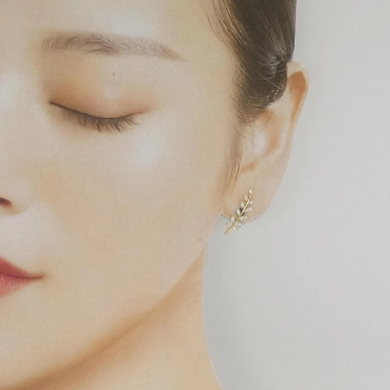 K10YG Lá Cây Bông Tai Hình Khối - Hàng hiệu Chính Hãng 869963