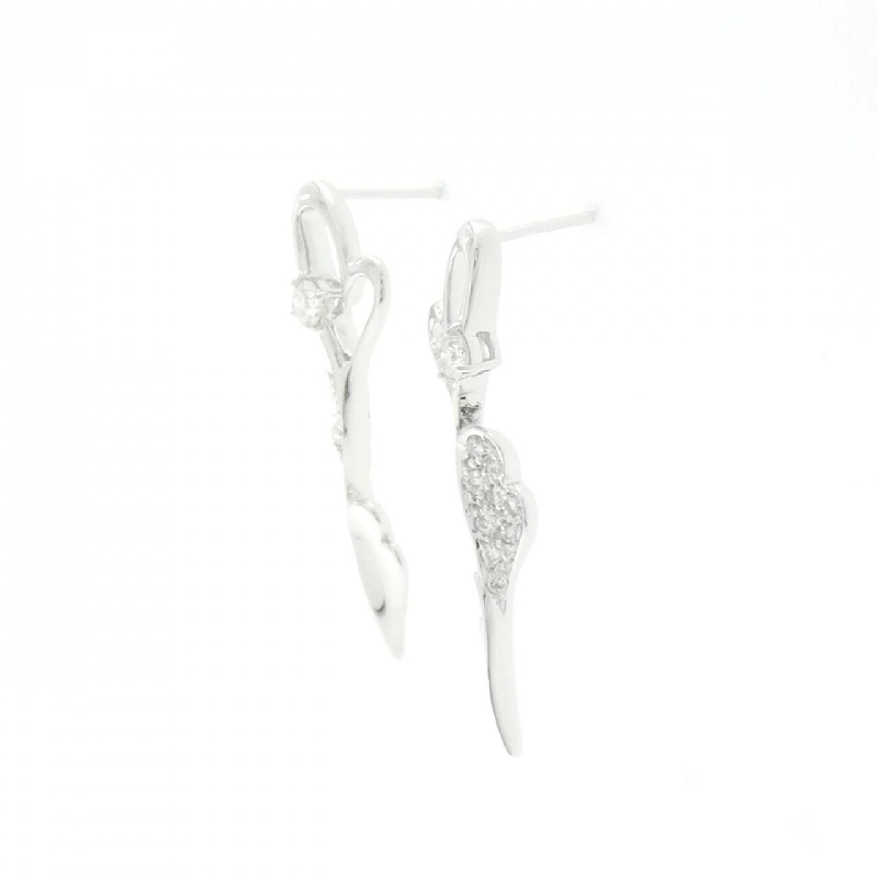 K18WG Bông tai kim cương hình trái tim 0.40CT - Hàng hiệu chính hãng 870493