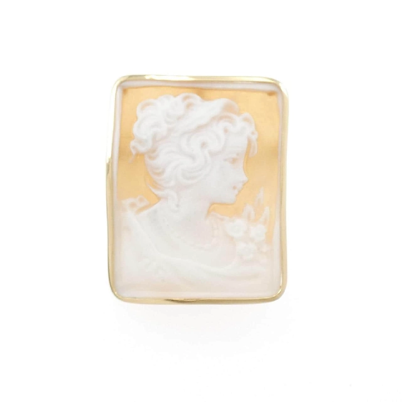 K18YG Shell Cameo Brooch - Hàng hiệu Authentic 871133