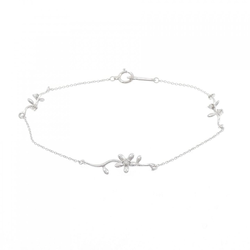 K18WG Vòng tay kim cương hoa 0.07CT - Hàng hiệu Authentic 870145