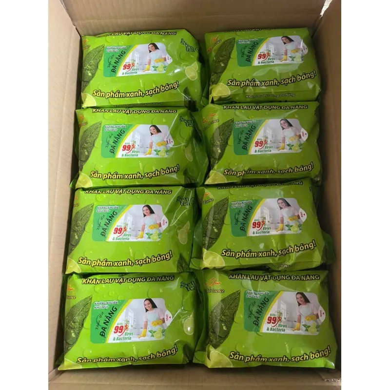 Combo 5 gói Khăn Lau Đa Năng Hương Chanh 30 Miếng – Sạch Dầu Mỡ, Kính, Gỗ – Không Cần Nước 907801