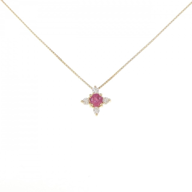 K18YG Dây chuyền Ruby - Hàng hiệu Chính hãng 860205