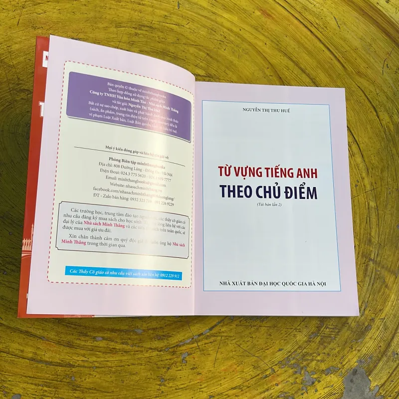 TỪ VỰNG TIẾNG ANH THEO CHỦ ĐIỂM - NGUYỄN THỊ THU HUẾ 752393