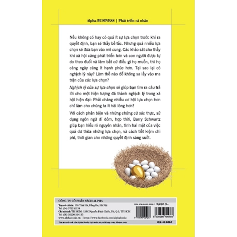 Sách kỹ năng sống - Nghịch Lý Của Sự Lựa Chọn -
Tác giả: Barry Schwartz  (sách Như mới) 401084