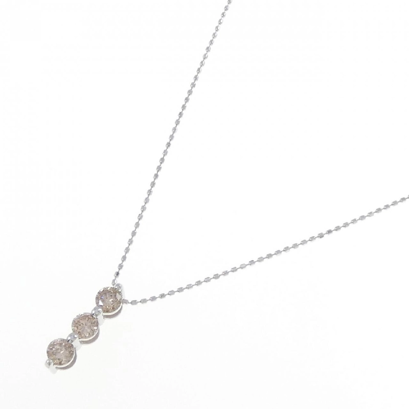 K18WG Dây chuyền kim cương ba viên 0.5CT - Hàng hiệu Authentic 857895