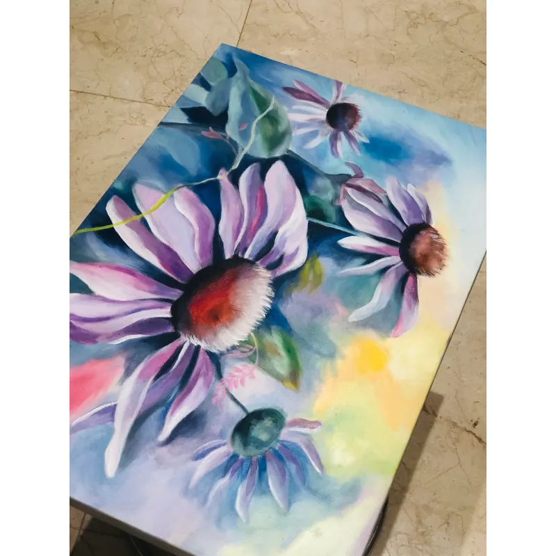 Tranh acrylic hoa cúc tím 759729