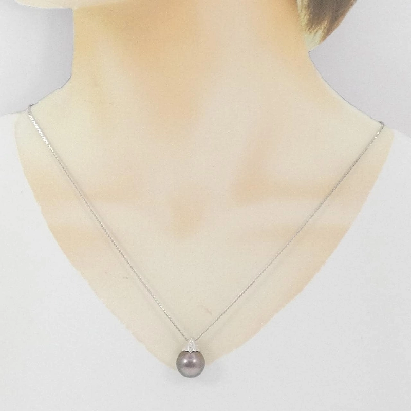 K18WG Ngọc trai đen dây chuyền 12.4mm - Hàng hiệu Chính hãng 855845