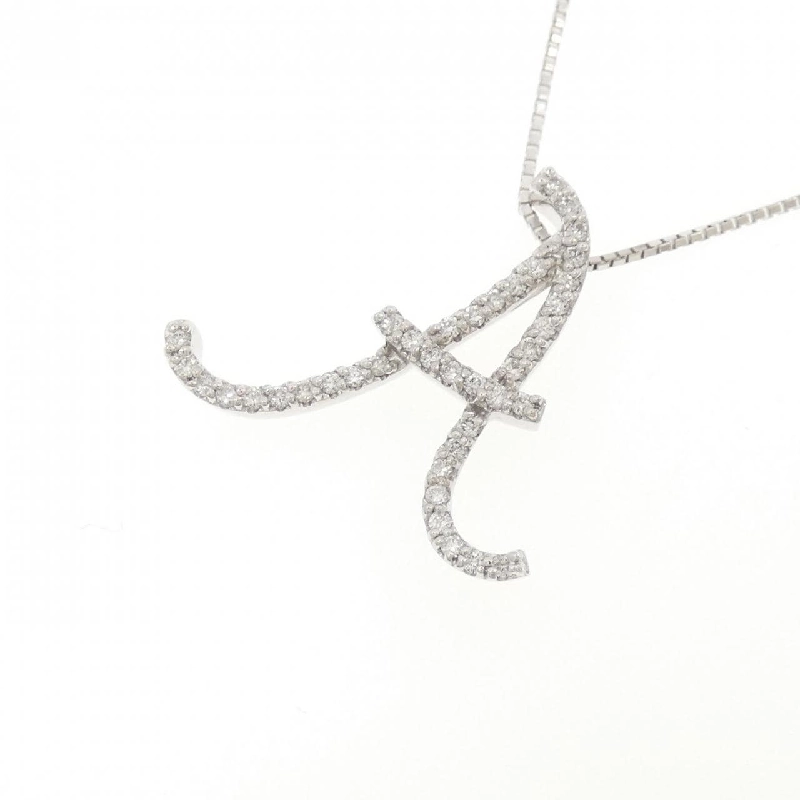 K18WG Chữ cái A Dây chuyền kim cương 0.21CT - Hàng hiệu Chính hãng 859416