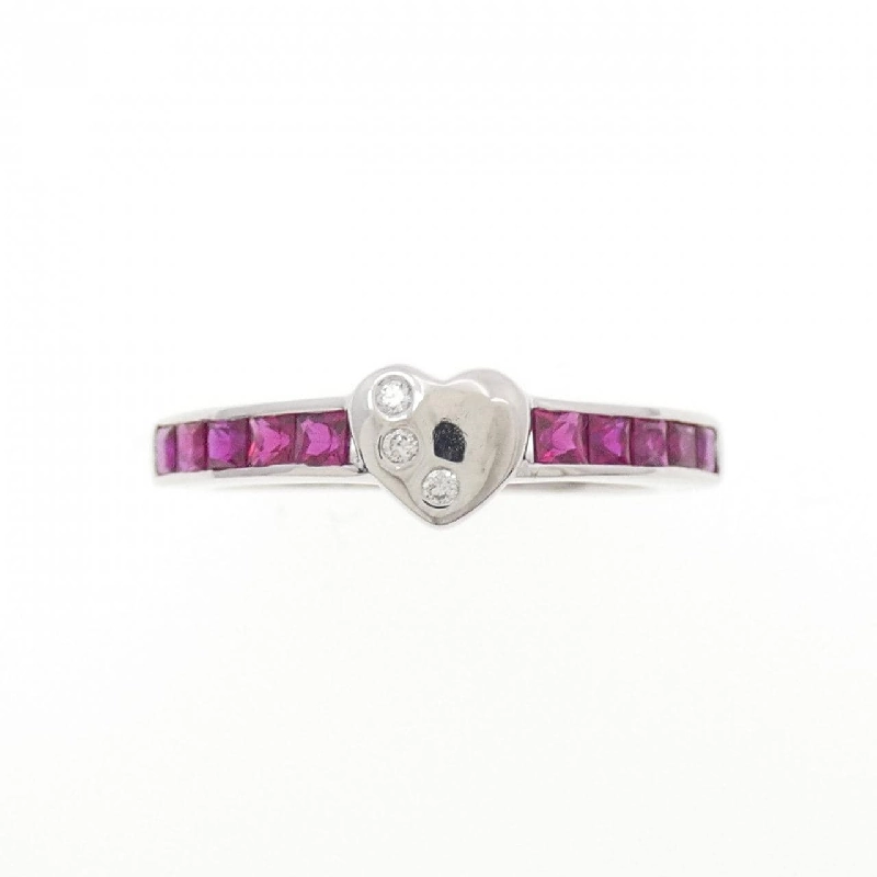 Nhẫn ruby 750WG hình trái tim 668973