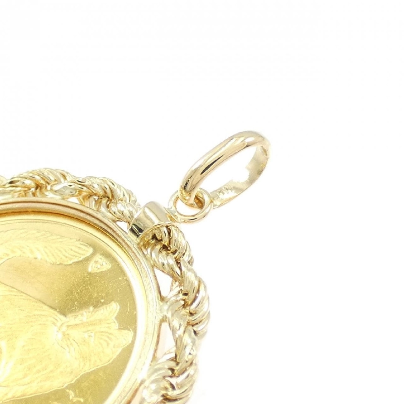 K18YG(枠) Đồng xu Mặt dây chuyền - Hàng hiệu Authentic 864205