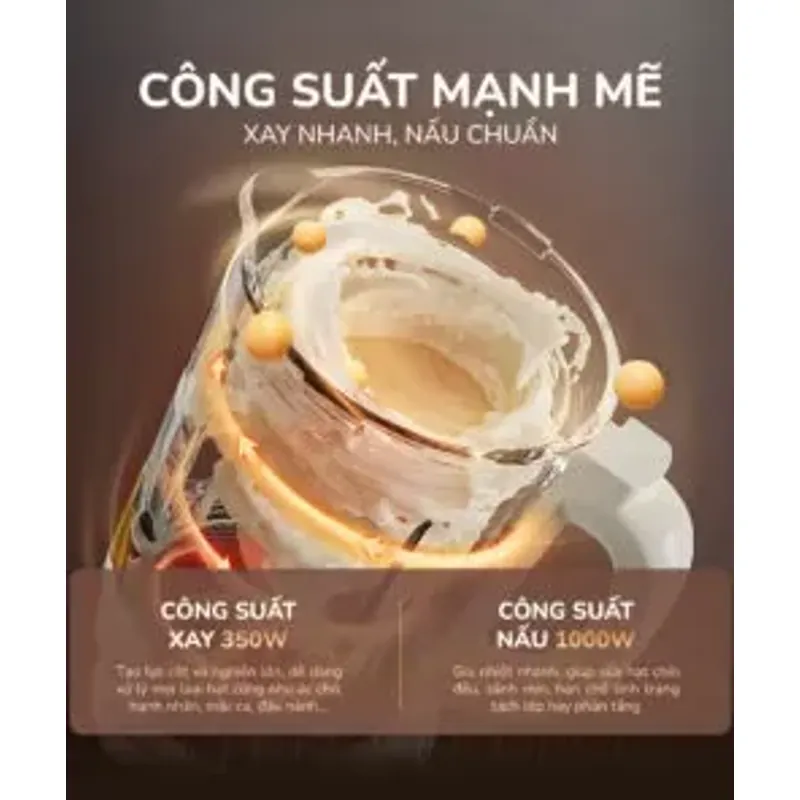 🥛 UNIE UCB15 – Làm sữa hạt chuẩn mịn, nấu cháo, xay sinh tố, làm soup chỉ 1 nút bấm! 715240