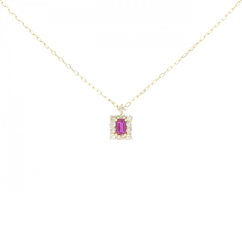 Dây chuyền ruby K18YG 0.09CT - Hàng hiệu chính hãng 863632