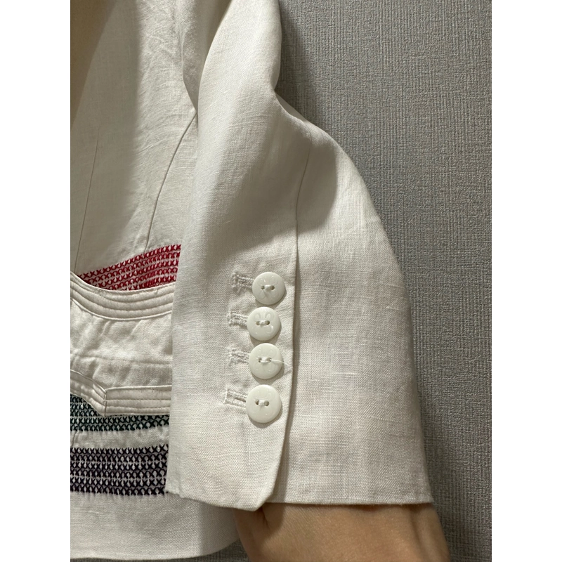 💥 Áo khoác vest linen thêu size S 278144