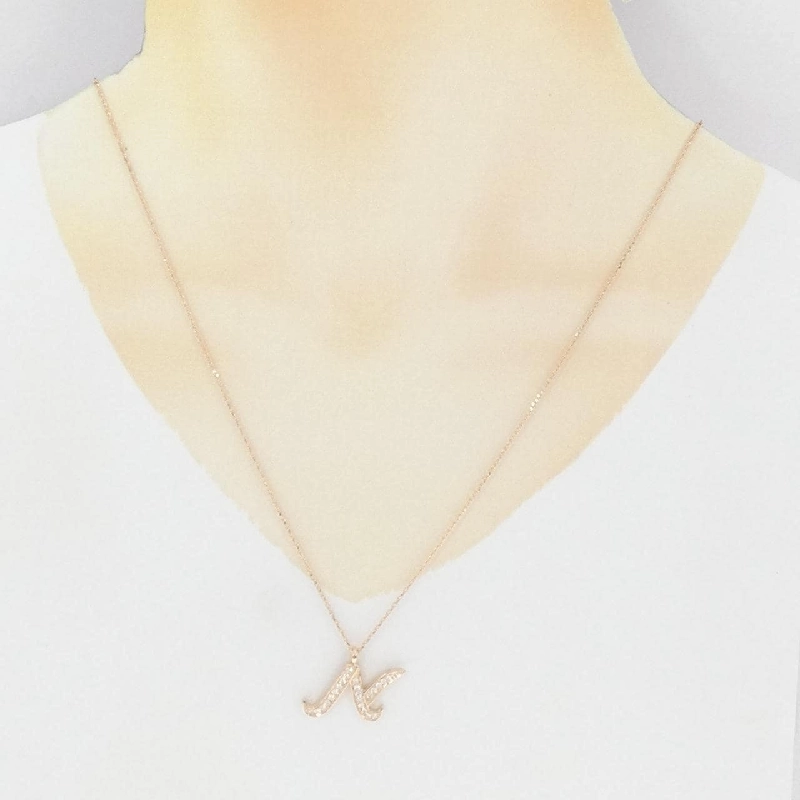 K18PG Chữ cái N Dây chuyền Kim cương 0.31CT - Hàng hiệu Chính hãng 848392